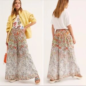 Free People Sugar Magnolia wide leg pants